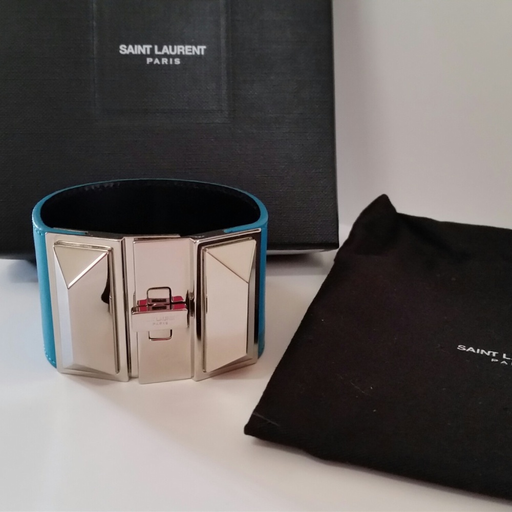 SAINT LAURENT LEATHER CUFF BRACELET